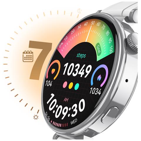 Smartwatch Sportivo Con Schermo Amoled E Monitoraggio Preciso Ip68, Argento - Foto 5