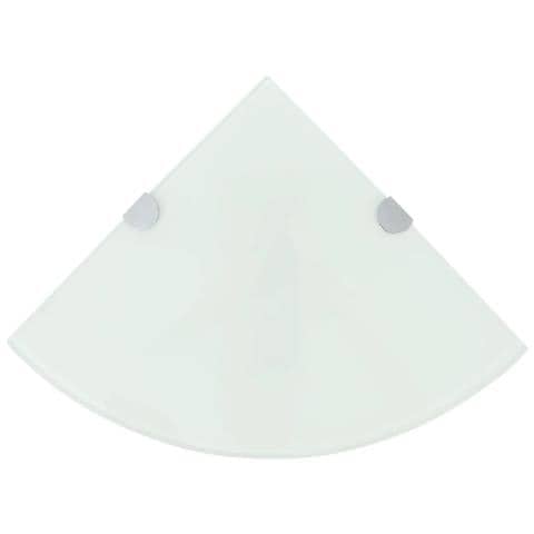 Lusso Casadino -  Scaffali Angolari 2 Pz Supporti Cromati E Vetro Bianco 25x25 Cm - Foto 1