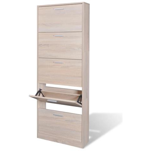 Lusso Casadino -  Scarpiera In Legno Effetto Rovere Con 5 Scomparti - Foto 2