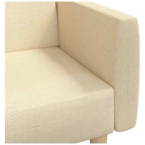 Divano Letto a 2 Posti Crema in Tessuto - Foto 9