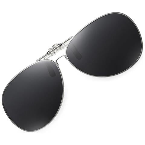 Occhiali Da Sole Clip-on - Occhiali Polarizzati Per La Guida Black+grey - Foto 3