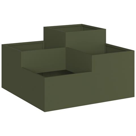 Piantana da Giardino  100x100x48 cm Verde Oliva Acciaio - Foto 1