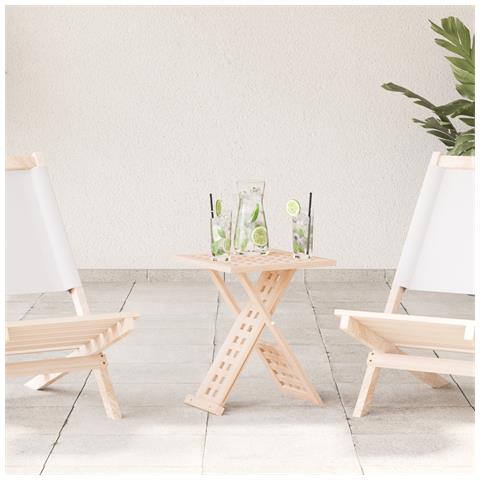 Tavolino da caffè pieghevole 33x33x40,5 cm in legno massello di noce - Foto 2