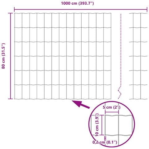 Euro Fence Verde 0,8x10 m Acciaio - Foto 8