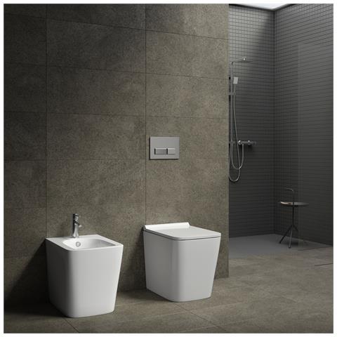 Sanitari Filo Pavimento Wc, Bidet, Copriwater Soft-close Scirocco Bianco - Foto 3