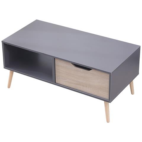 Tavolino In Stile Scandinavo Grigio Freja Con Cassetto - Foto 1
