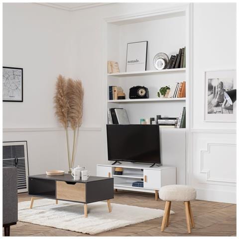 Tavolino In Stile Scandinavo Grigio Freja Con Cassetto - Foto 6