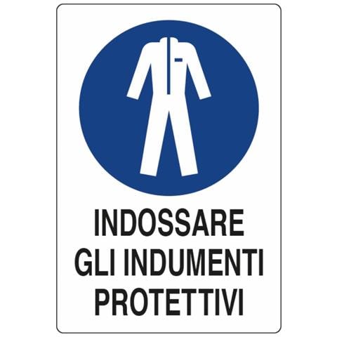 Cartello Segnaletica ""indossare Indumenti Protettivi"" 30x20 Confezione Da 5 Pezzi - Foto 1