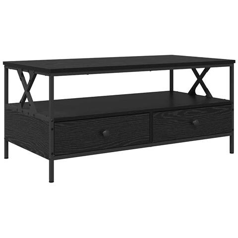 Tavolino da salotto with Drawer Rovere nero 100 x 51 x 45 cm - Foto 1