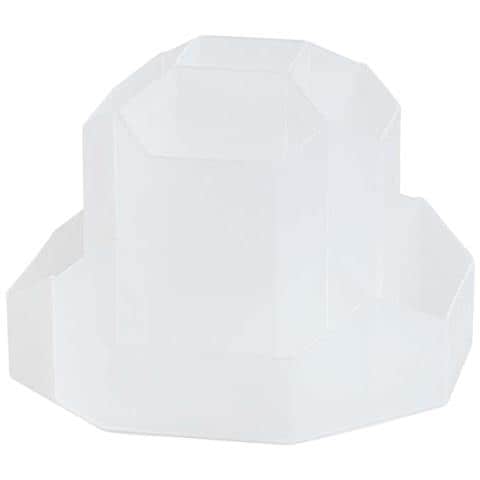 Portapenne In Plastica Non Rotante Di Grande Capacità Per Ufficio E Scrivania Studenti Transparent+white - Foto 1