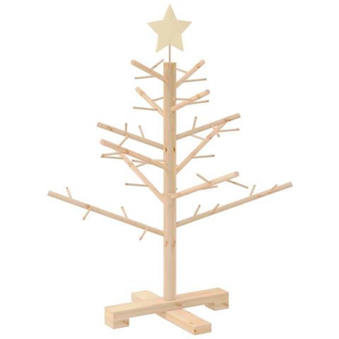 Albero di Natale in legno Naturale 75 cm Legno di pino massello - Foto 1