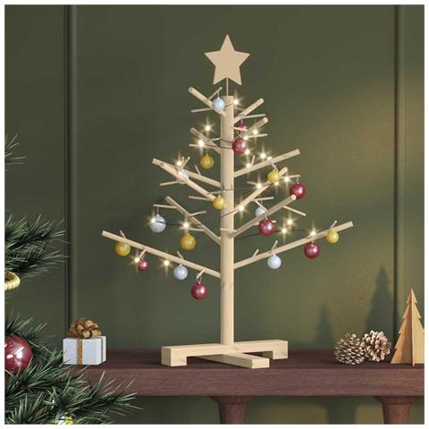 Albero di Natale in legno Naturale 75 cm Legno di pino massello - Foto 2
