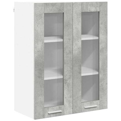 Armadio pensile con porta Riga Grigio cemento 60 x 31 x 80 cm - Foto 1