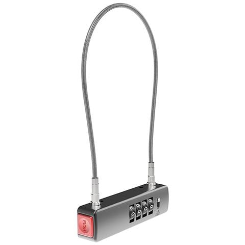 Lucchetto A Cavo Combinato Da 30 Cm - Cavo In Acciaio, Reset A Pulsante, Antiruggine, Flessibile Grey - Foto 1