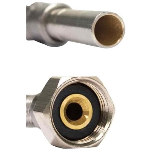 Tubo Flessibile Inox Per Acqua Potabile Certificato Dn8  3/8  X 1/2   500mm - Foto 2