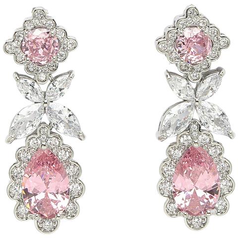 Orecchini Geometrici Floreali con Zirconi Bellissimi Collezione Diva - Foto 5