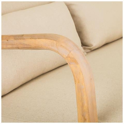 Divano In Legno Con Rivestimento Panna 122x85x34/74h - Foto 8