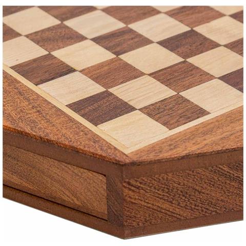 Scacchi Magnetici Con Cassetto Per Pezzi In Legno Marrone D22,5x5h - Foto 7