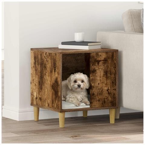Cuccia per cani Rovere fumé 44 x 42 x 49 cm Legno multistrato - Foto 2