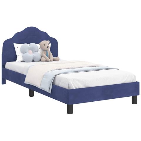 Struttura letto bambini con testata Blu Polizia 80 x 200 cm - Foto 1