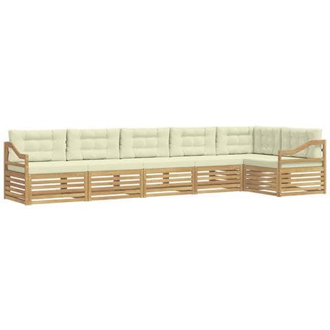 Set di divani da esterno 6 pcs Bianco e Crema - Foto 1