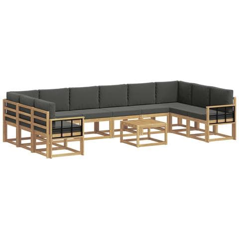 Set di divani da esterno con cuscino 11 pcs Bianco e Antracite - Foto 1