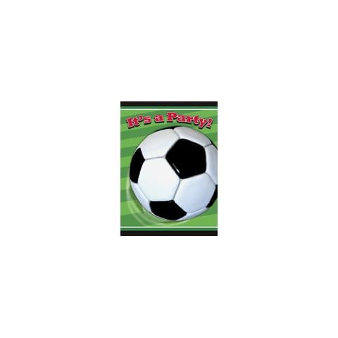 8 Inviti Di Compleanno Tema Calcio Verdi Taglia Unica - Foto 1