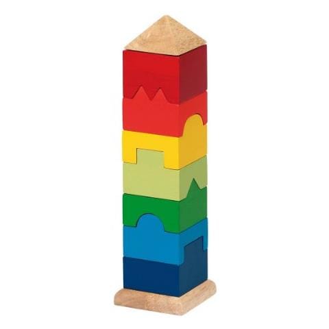 Mattoncini In Legno Per Impilabili Formare Una Torre, Modelli / Colori Assortiti, 1 Pezzo - Foto 1