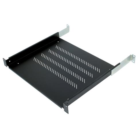 19" shelf 1U 550mm 80kg plastic black, Nero, 80 kg, 19" / 1 U - Foto 1