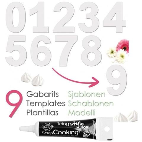 9 Modelli Cifre + Penna Per Glassa Nera - Foto 1