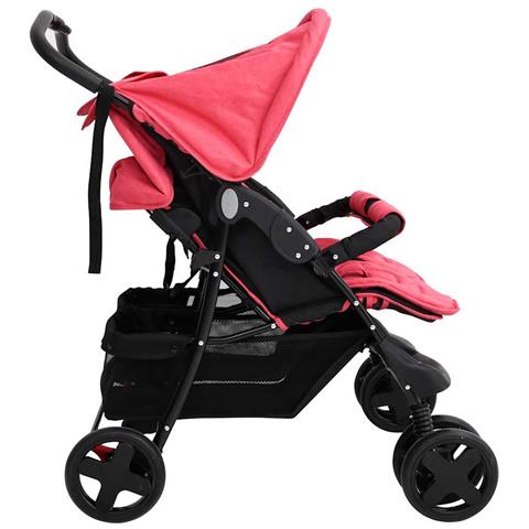 Passeggino Gemellare Rosso In Acciaio - Foto 2