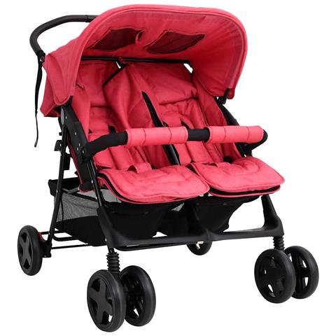 Passeggino Gemellare Rosso In Acciaio - Foto 1