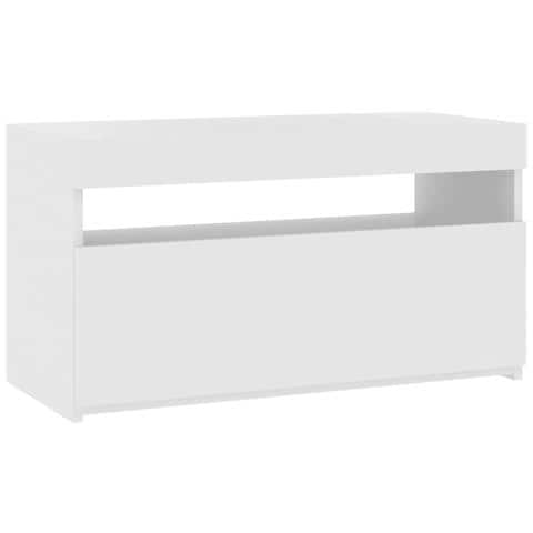 Mobile Porta TV con Luci LED Bianco Lucido 75x35x40 cm - Foto 2