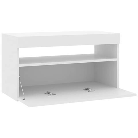 Mobile Porta TV con Luci LED Bianco Lucido 75x35x40 cm - Foto 11