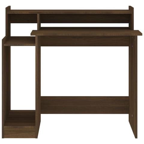 Scrivania con Luci LED Marrone Rovere 97x45x90cm in Multistrato - Foto 2