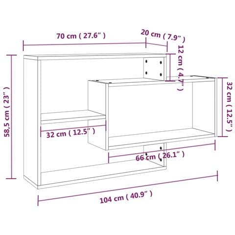 Mensola A Muro Rovere Marrone 104x20x58,5 Cm Legno Multistrato - Foto 12