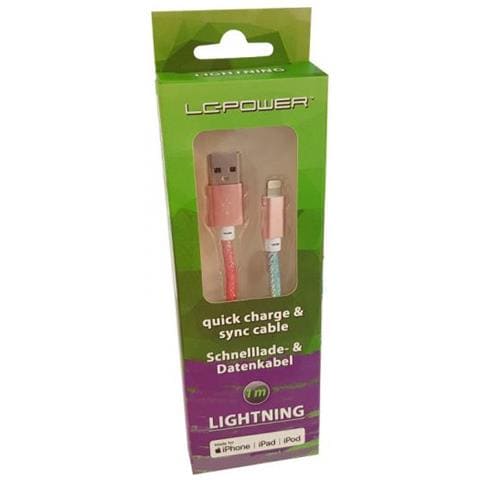Lc-power Kabel Usb-lightning-1m-3 1m Rainbow Glitter,usb A Auf Lightning (lc-c-usb-lightning-1m-3) - Foto 2