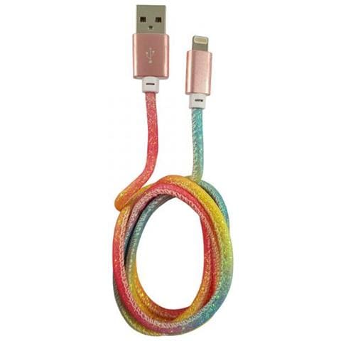 Lc-power Kabel Usb-lightning-1m-3 1m Rainbow Glitter,usb A Auf Lightning (lc-c-usb-lightning-1m-3) - Foto 1
