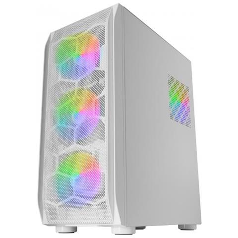 Case MCKXW Tower PC ATX, EATX, / Micro-ATX / Mini-ITX 2 Porte USB 2.0 / 1 Porta USB 3.2 Gen 1 (3.1 Gen 1) Tipo A Colore Bianco - Foto 2