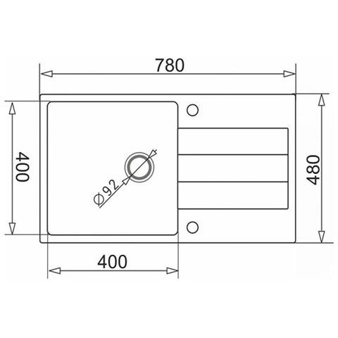 Lavello A Una Vasca Pyramis 78x50 1b 1d 070052701 Czarny Nero - Foto 2