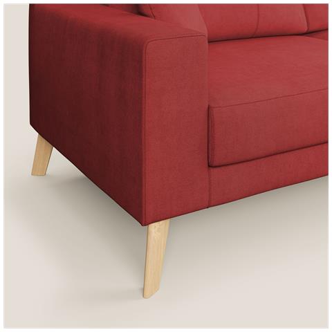 Danish Divano moderno in tessuto morbido impermeabile T02 186 cm rosso - Foto 2