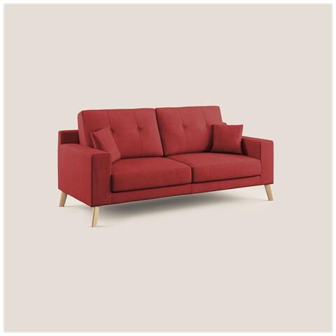 Danish Divano moderno in tessuto morbido impermeabile T02 186 cm rosso - Foto 1