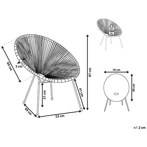 Sedia Spaghetti Rattan Beige Acapulco Ii - Foto 2