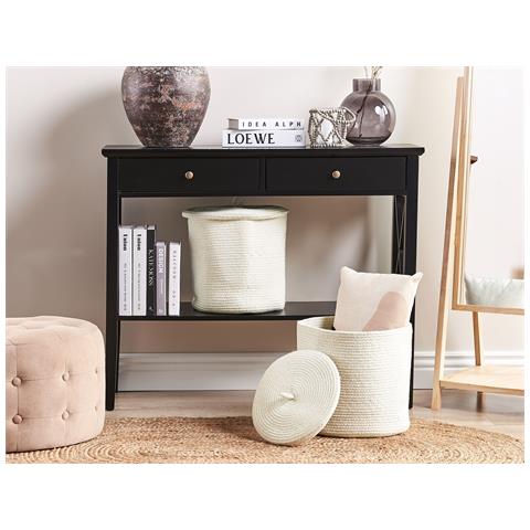 Set Di 2 Cestini Silopi Cotone Bianco Sporco - Foto 1