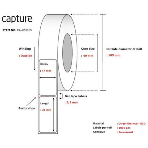 Ca-lb3065 Etichetta Per Stampante Bianco - Foto 1