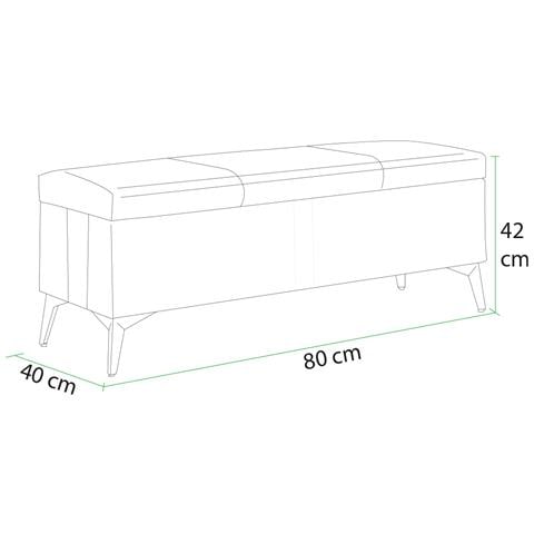 Cassapanca Contenitore Beige In Ecopelle Con Piedini In Metallo Oro Panca Pouf - Foto 2
