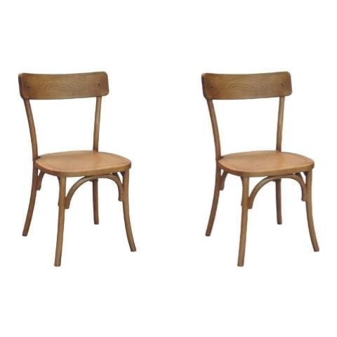 Set 2 Sedie Design In Legno Naturale 44x42x86 - Foto 1