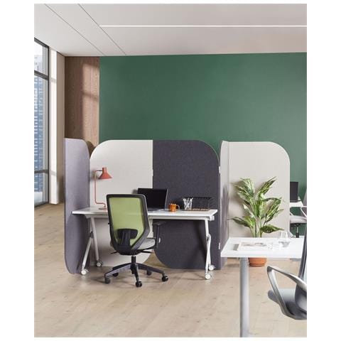 Pannello Acustico Divisorio 5 Ante Grigio E Beige 140 X 400 Cm Shady - Foto 1