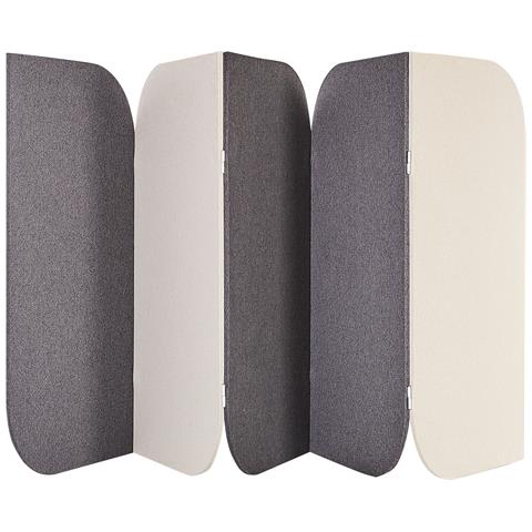 Pannello Acustico Divisorio 5 Ante Grigio E Beige 140 X 400 Cm Shady - Foto 2