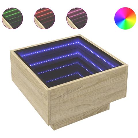Tavolino Salotto Con Led Rovere Sonoma 50x50x30 Cm Multistrato - Foto 2